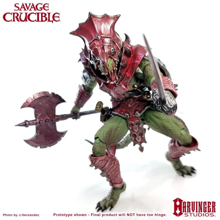 Veteris Rapax Savage Crucible 6-Inch Figure — Side View Axe and Sword Combat Stance
