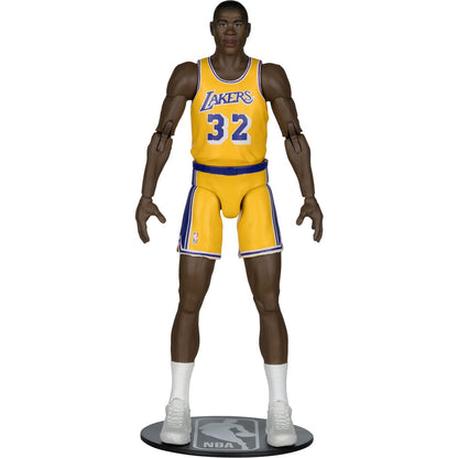 Magic Johnson NBA Legends SportsPicks 6-Inch Figure — Front View on NBA Display Base