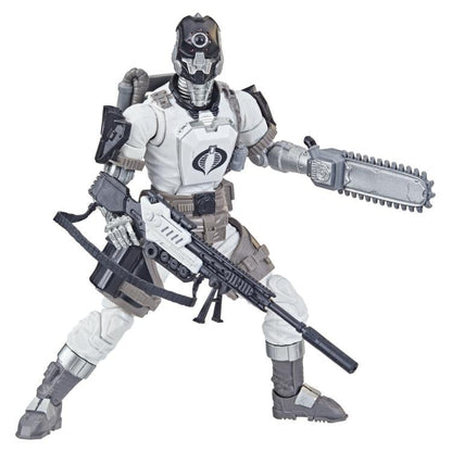 Arctic B.A.T. G.I. Joe Classified Series 6-Inch Figure — Figure Detail with Chainsaw Hand and Rifle on White Background