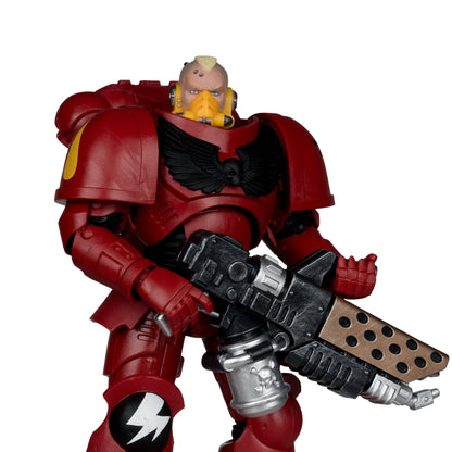 Blood Angels Infernus Marine Warhammer 40K 7-Inch Figure — Articulation Pose with Alternate Head