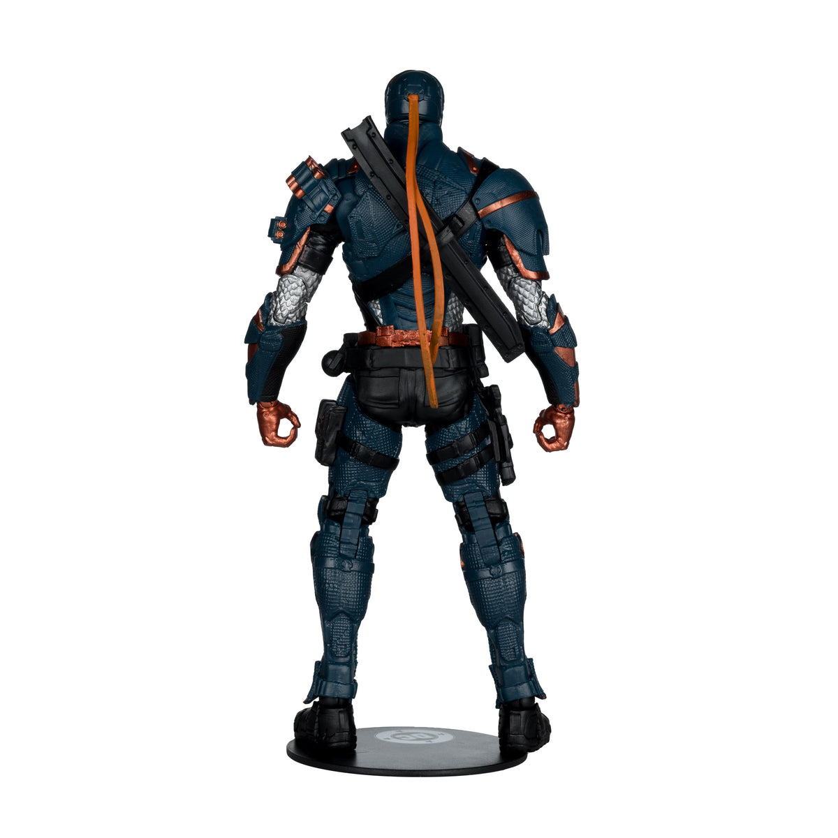 Deathstroke DC Multiverse 7-Inch Figure — Back View Showing Weapon Harness