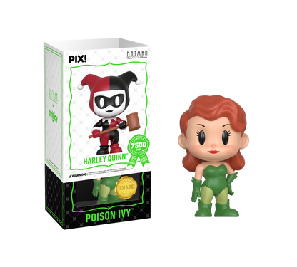 Harley Quinn Batman: The Animated Series PIX! Limited Edition Figure — Package Detail Showing Harley Quinn Box Art and Poison Ivy Chase Figure Side by Side