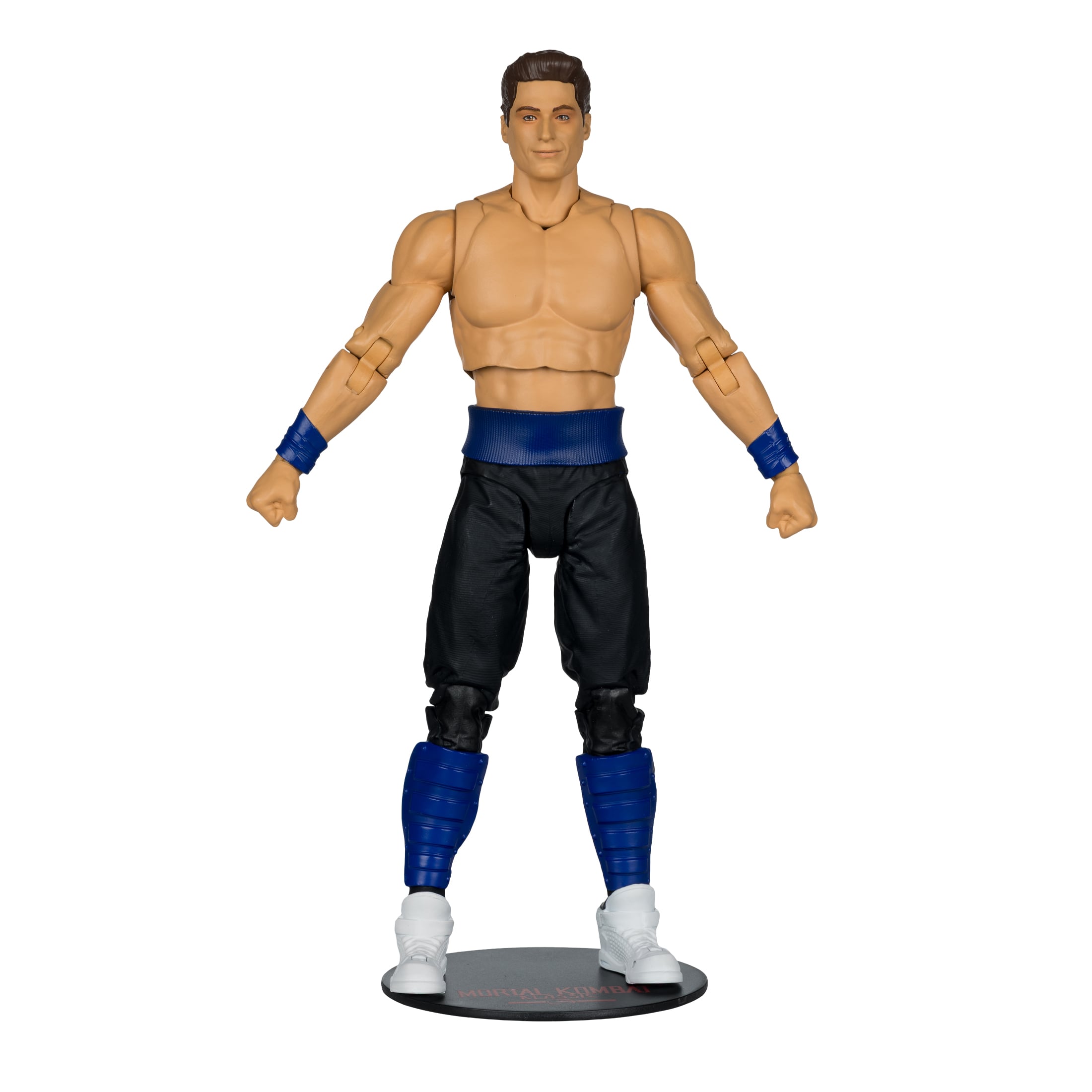 Johnny Cage Mortal Kombat Klassic 7-Inch Figure — Front View on Figure Base Without Sunglasses