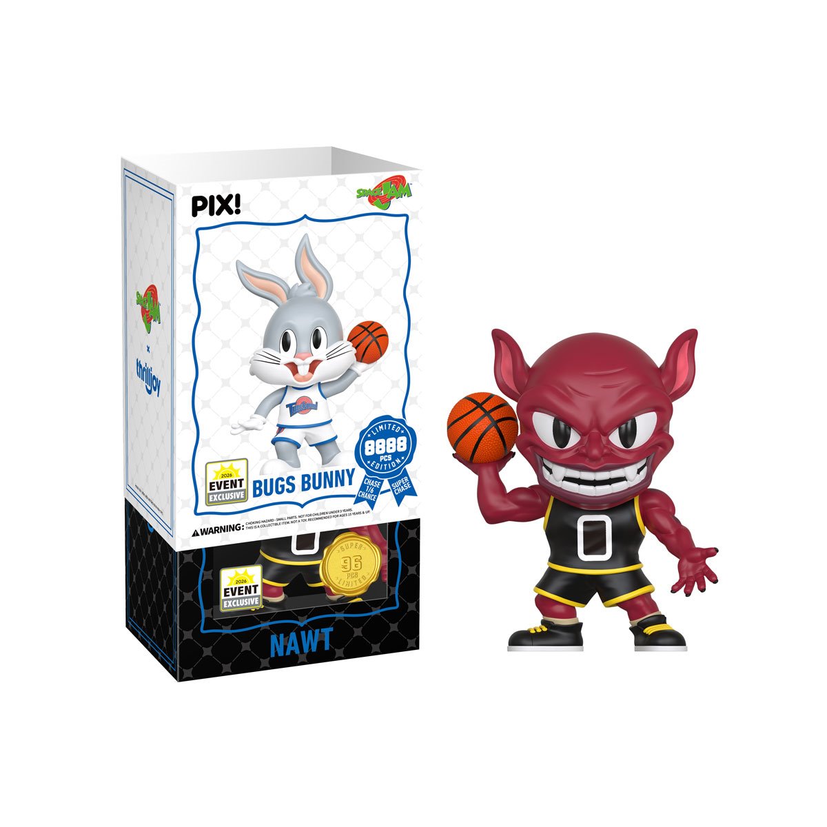 Nawt Space Jam Pix! Vinyl Super Chase Figure with Bugs Bunny Box Package Detail