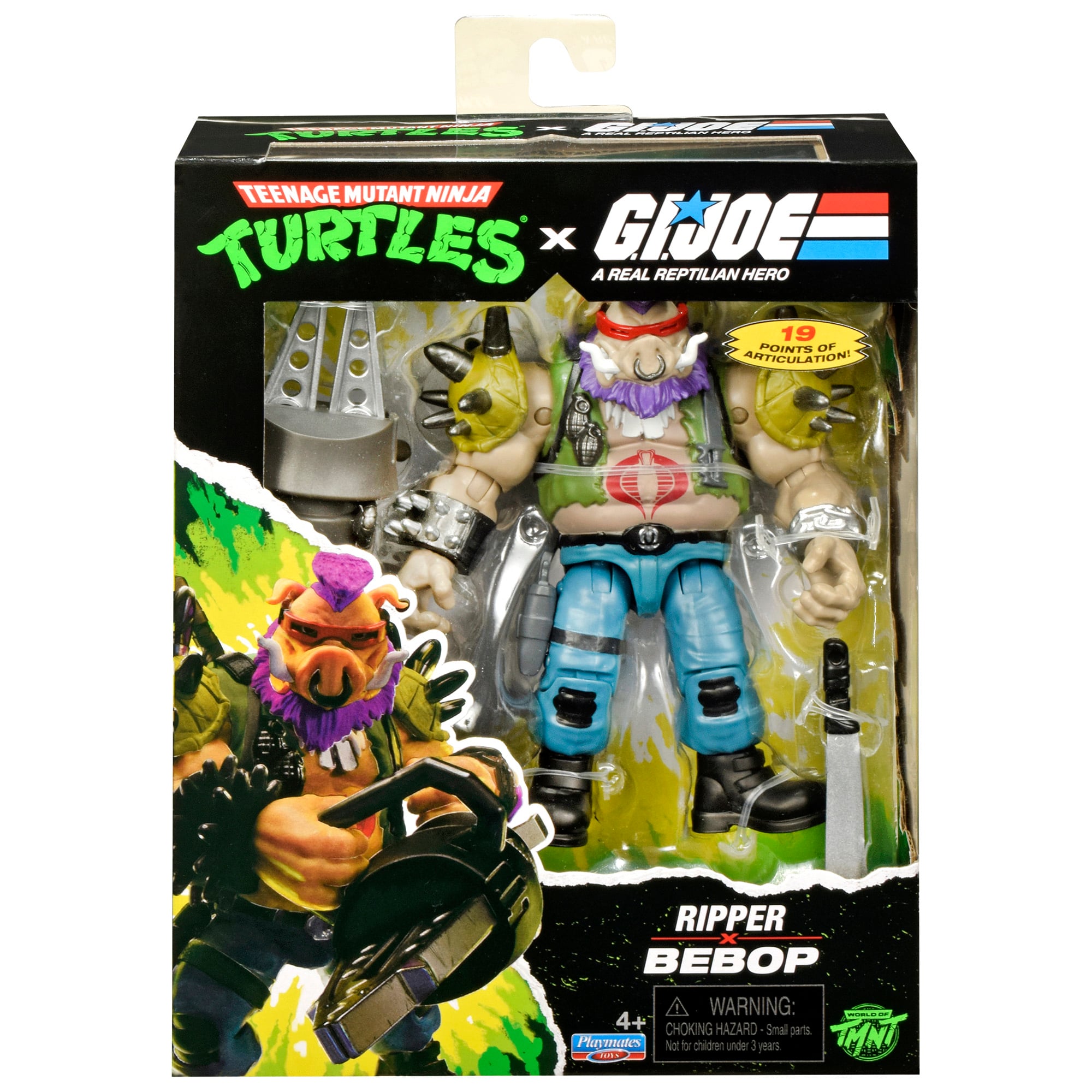 Bebop as Ripper TMNT x GI Joe 4.5-Inch Figure — Package Front Box Art