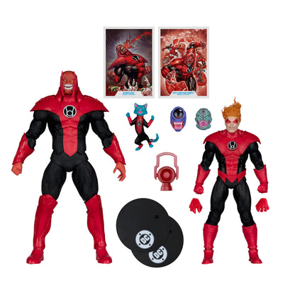 Atrocitus Red Lantern Corps DC Multiverse 7-Inch Two-Pack — Accessories Included with Art Cards and Bases