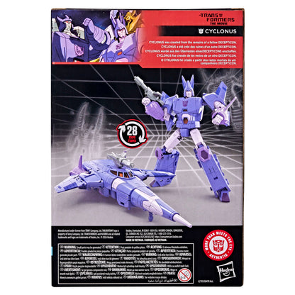 Cyclonus Studio Series 86 Voyager 8-Inch Figure — Box Back with 28-Step Conversion Diagram
