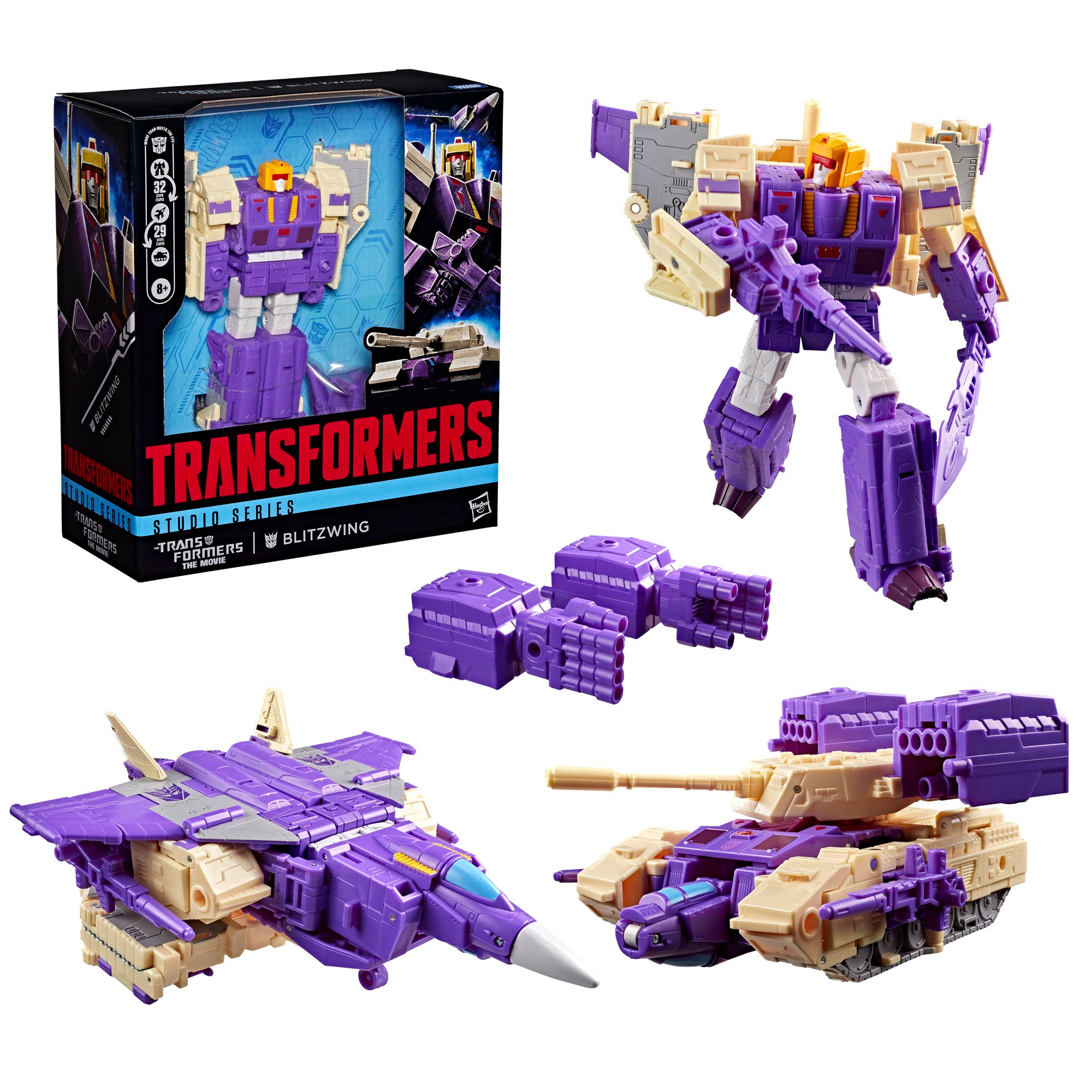 Blitzwing Studio Series 86 Leader 7-Inch Figure — Package and All Three Modes Display