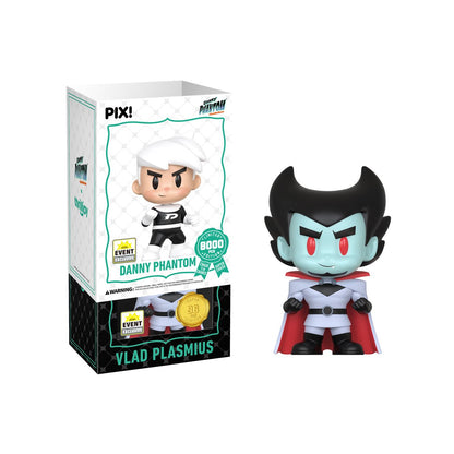Vlad Plasmius Pix! Vinyl Figure 2026 Exclusive Super Chase — White Box Package with Figure Out of Box Side View