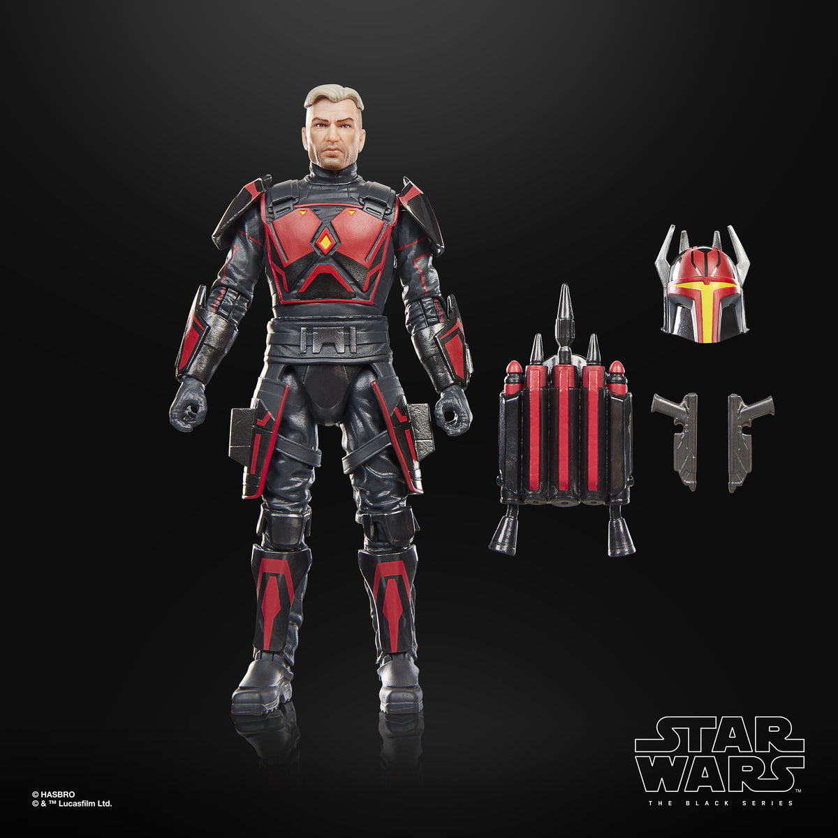 Gar Saxon Black Series 6-Inch Figure — Out of Box with All Accessories Displayed
