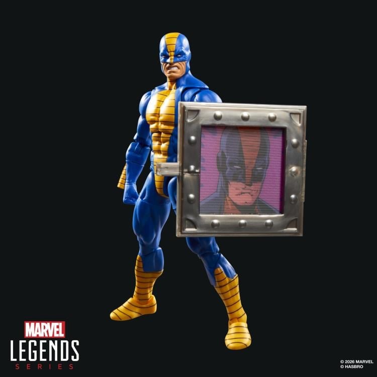 Constrictor Marvel Legends 6-Inch Figure — Front View Holding Lenticular Shield Accessory