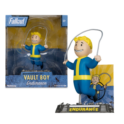 Vault Boy Endurance Fallout 5-Inch Posed Figure — Package Detail Box Front and Out of Box