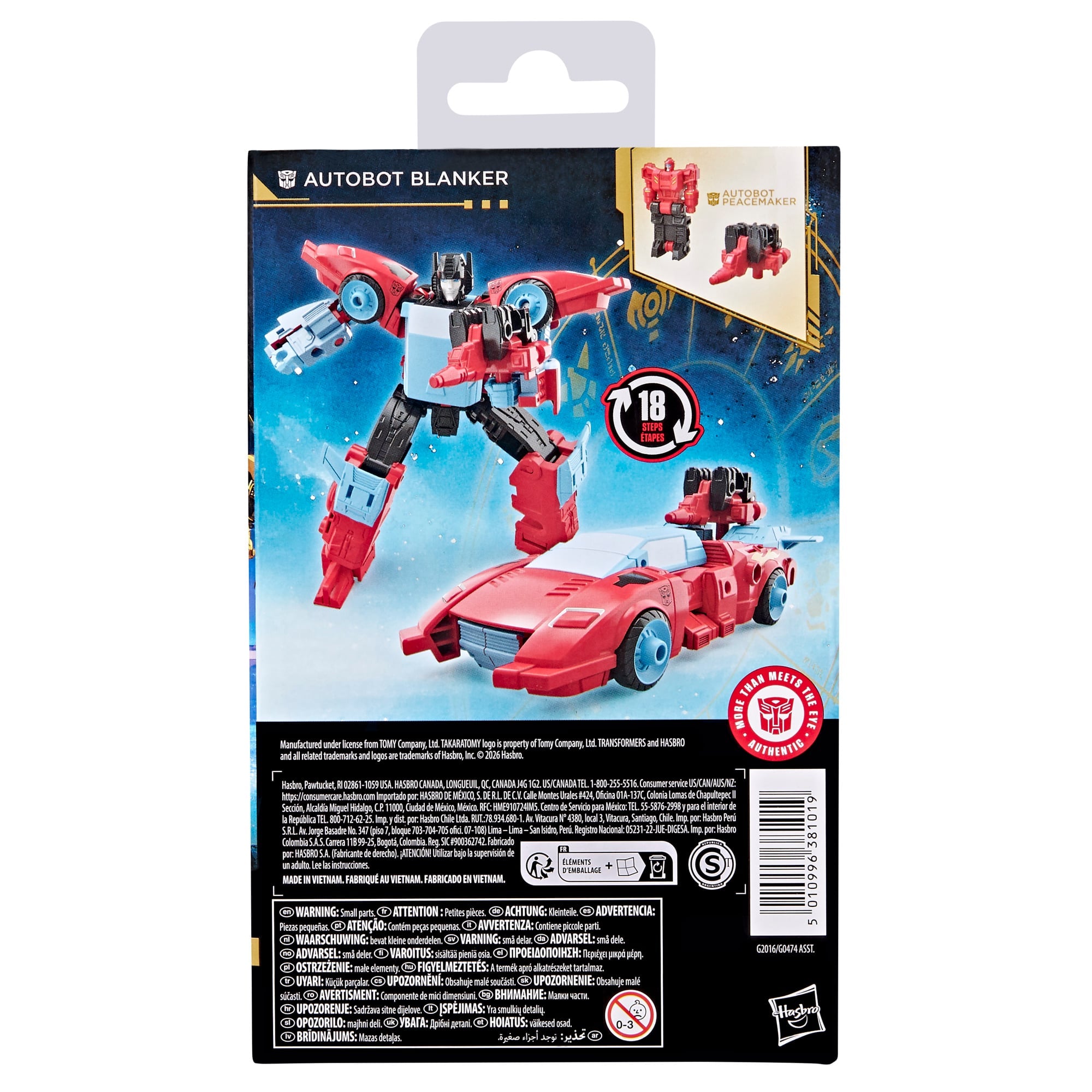 Autobot Blanker Age of the Primes Deluxe — Box Back with Autobot Peacemaker Detail