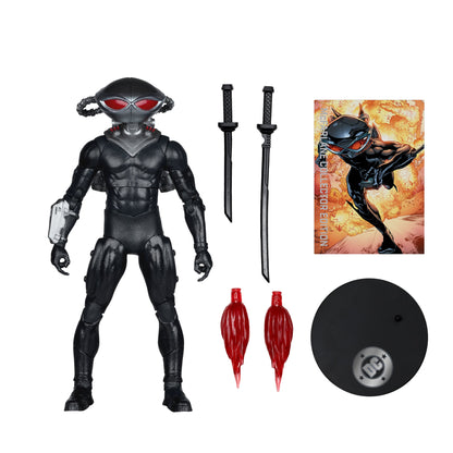 Black Manta DC Multiverse 7-Inch Figure — Accessories Included Display with Swords, Flame Effects, Base, and Art Card