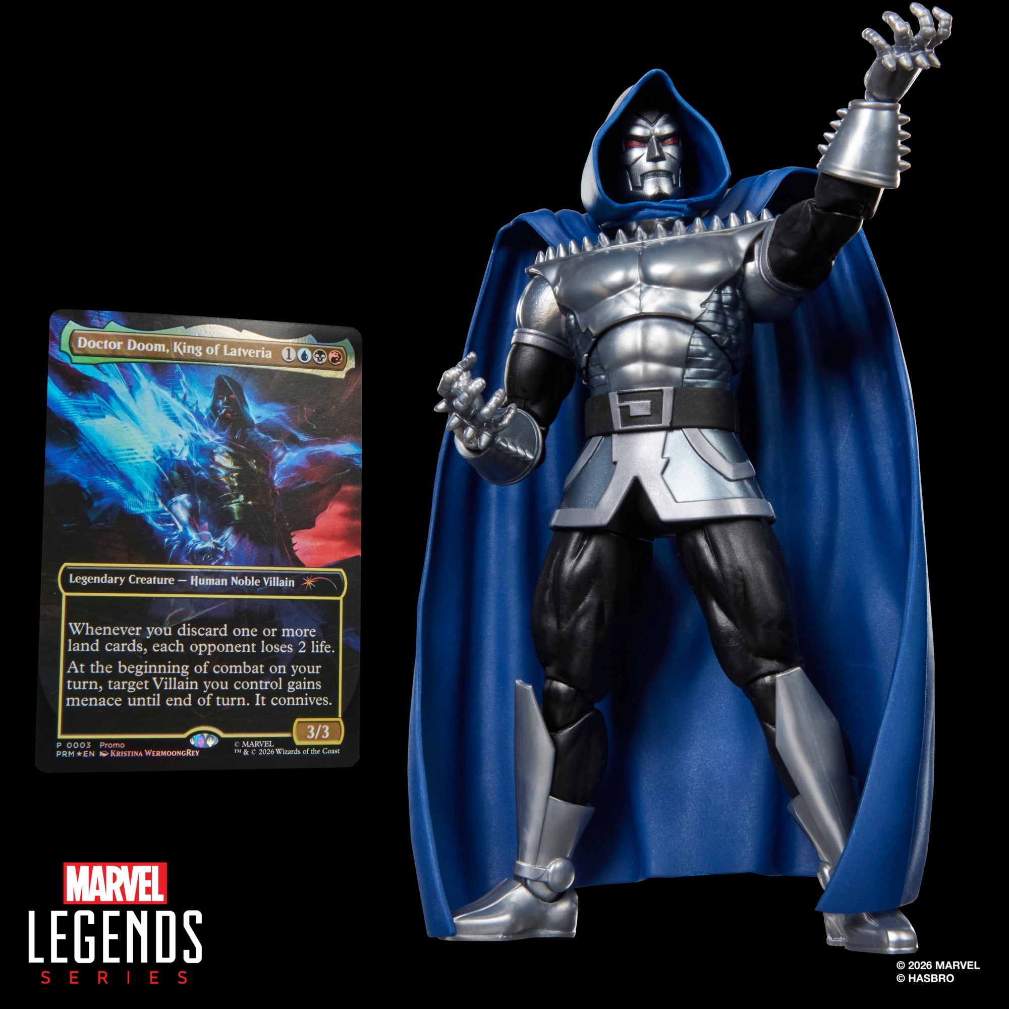 Doctor Doom 2099 Marvel Legends 6-Inch Figure — Figure with MTG Doctor Doom King of Latveria Foil Card