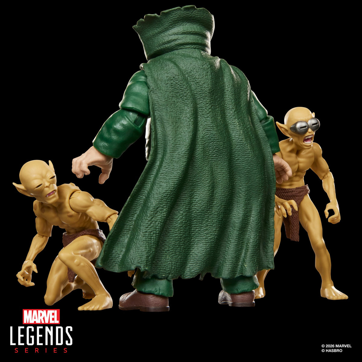 Mole Man & Moloids Marvel Legends 6-Inch Three-Pack — Back View Showing Cloak Detail
