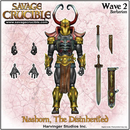 Nashorn The Disinherited Savage Crucible Wave 2 Barbarian — Official Digital Render with Contents