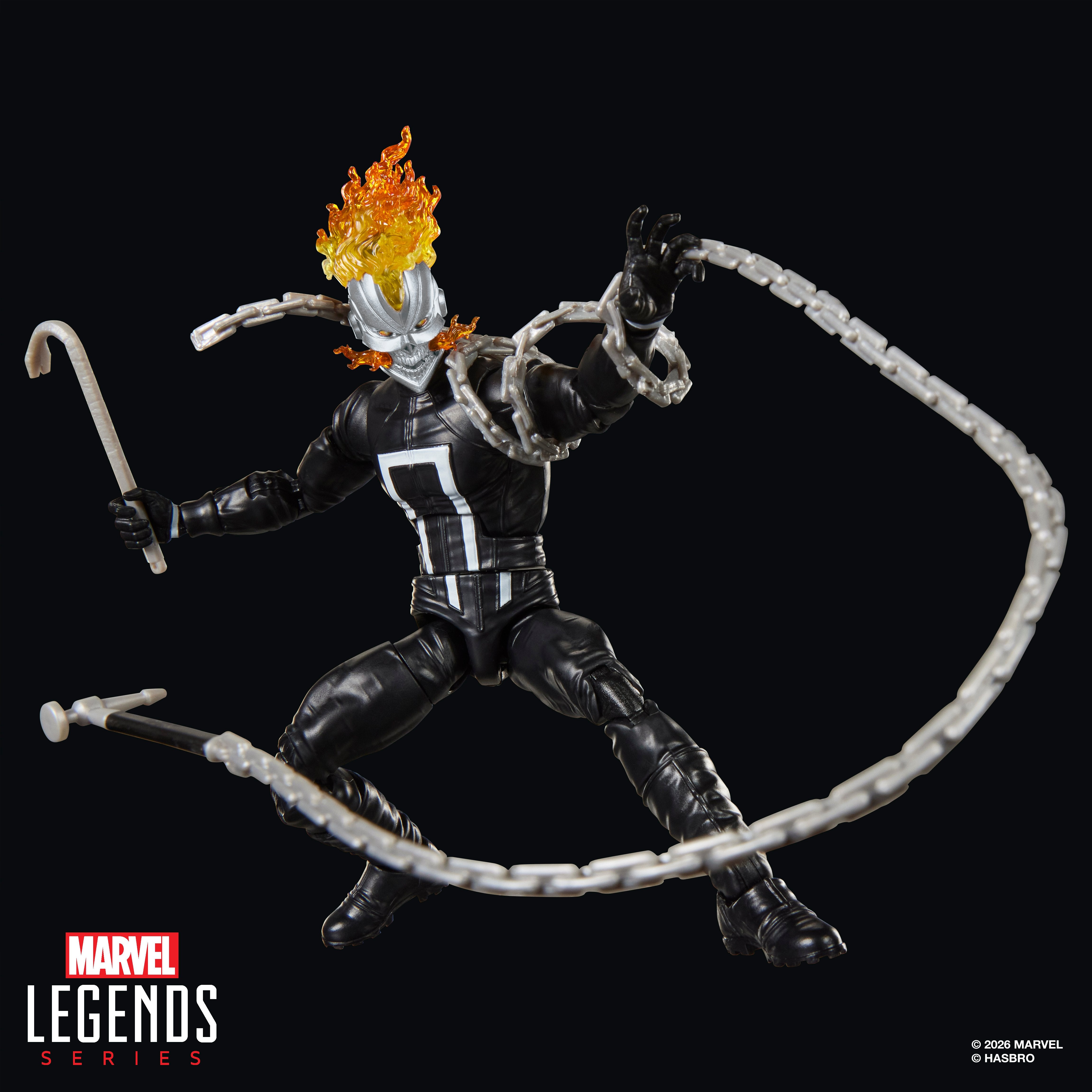 Ghost Rider Robbie Reyes Marvel Legends 6-Inch Figure — Articulation Pose Wide Stance Chain Whip