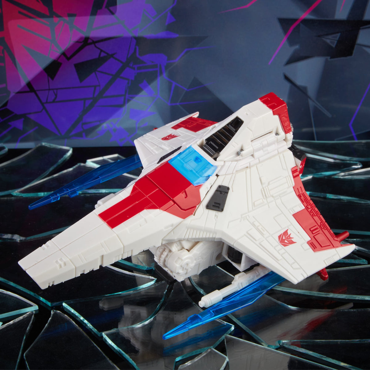 Starscream Shattered Glass Voyager 7-Inch Figure — Cybertronian Jet Mode Side View