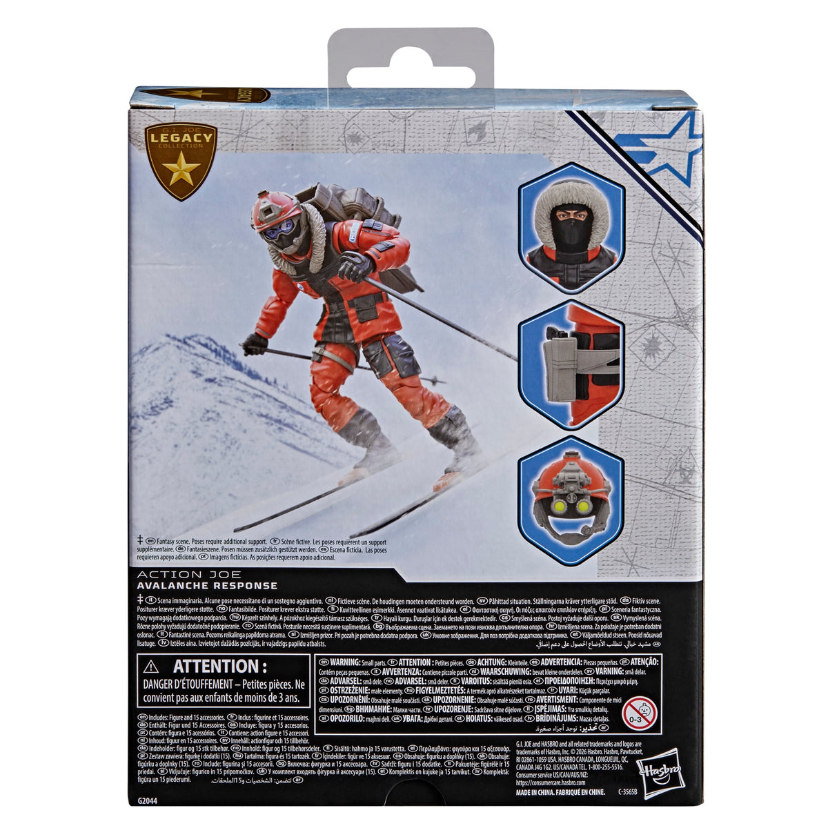 Action Joe Avalanche Response GI Joe Classified 6-Inch Figure — Package Back View with Feature Callouts