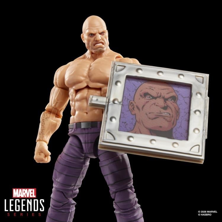 Absorbing Man Marvel Legends 6-Inch Figure — Comic Shield Accessory Front View