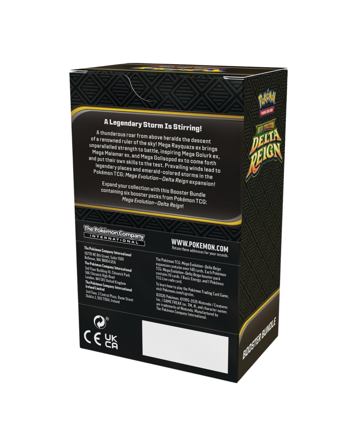 Delta Reign Booster Bundle Pokemon TCG Mega Evolution — Box Back Detail