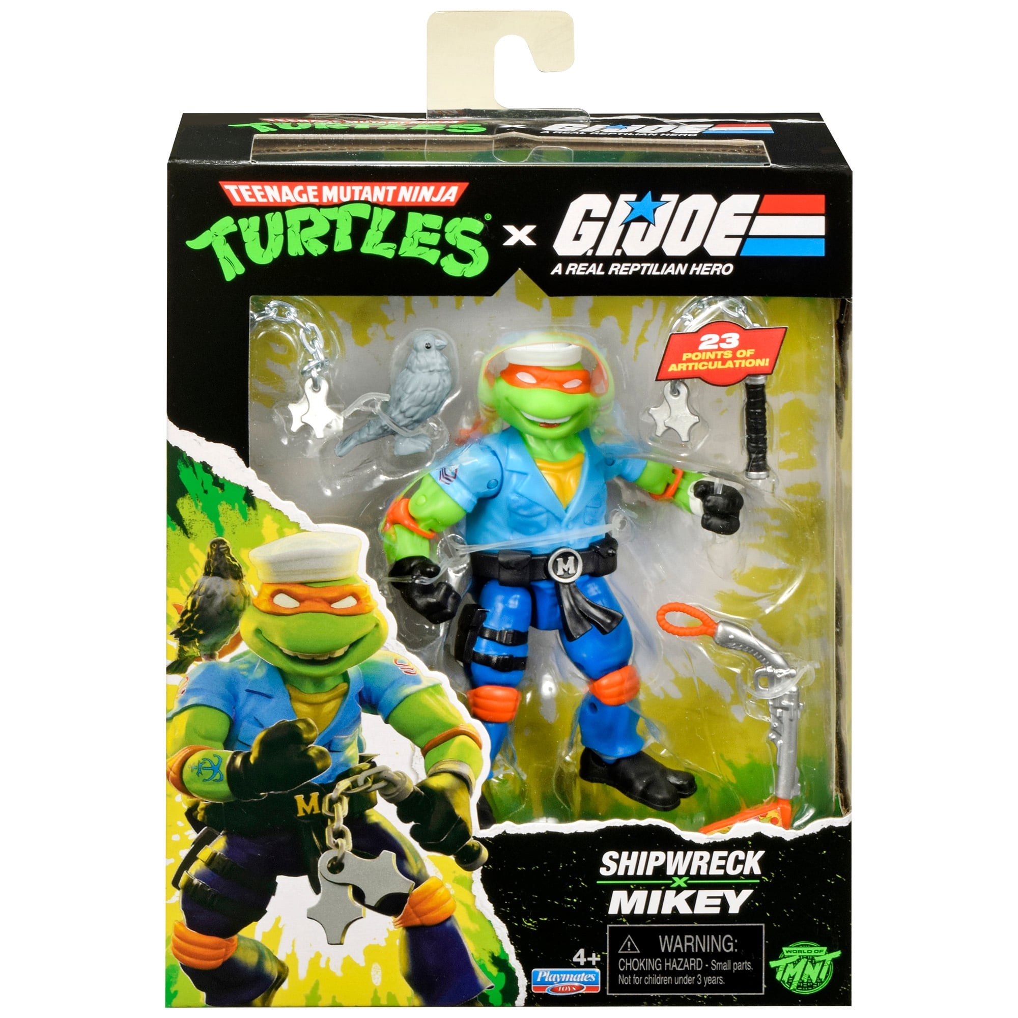 Michelangelo as Shipwreck TMNT x GI Joe 4.5-Inch Figure — Package Box Front