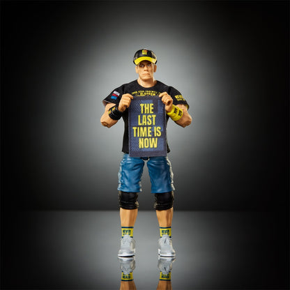 John Cena WWE Elite Top Picks 6-Inch Figure — Front View Holding The Last Time Is Now Sign