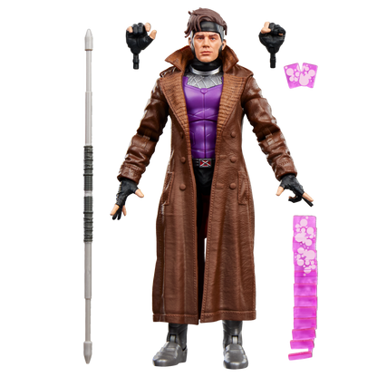 Gambit Marvel Legends 6-Inch Figure — Accessories Included: Bo Staff, Alternate Hands, Card Effects