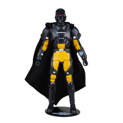SA-04 Combat Technician Helldivers 2 Elite Edition 7-Inch Figure — Front View on Figure Base with Cape Displayed