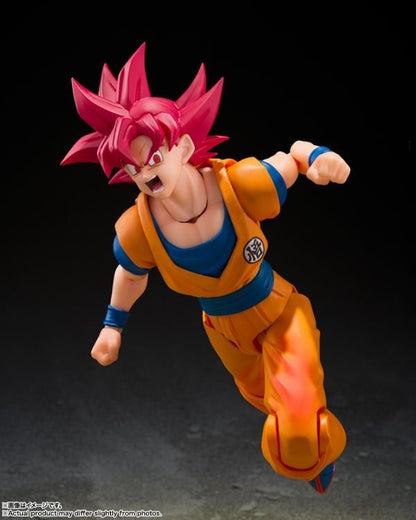 Super Saiyan God Goku S.H.Figuarts 6-Inch Figure — Screaming Battle Cry Figure Detail