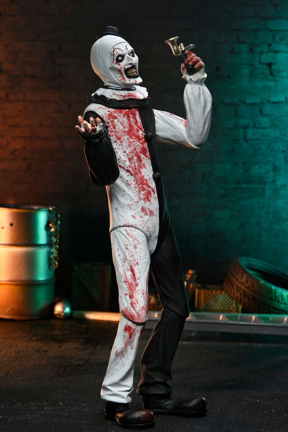 Art the Clown Terrifier 2 Ultimate 7-Inch Figure — Side View Holding Bicycle Horn