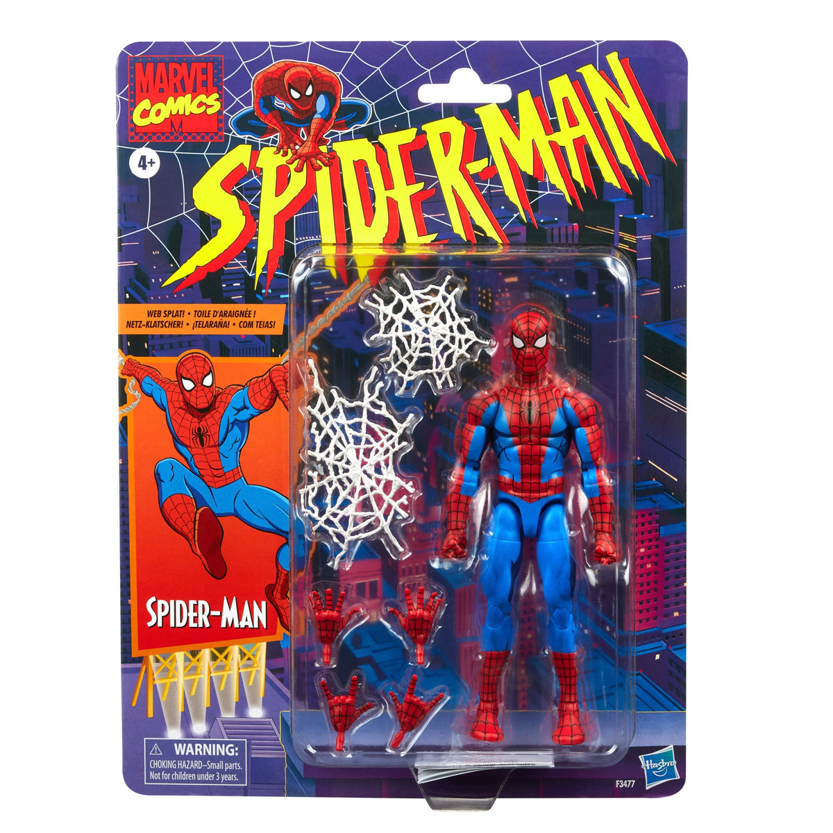 Spider-Man Marvel Legends Retro Collection 6-Inch Cel Shaded Figure — Package Detail Card Front