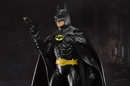 Batman 1989 NECA 8-Inch Clothed Figure — Three-Quarter View with Grapnel Launcher