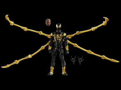 Iron Spider Aaron Davis Marvel Legends 6-Inch Figure — Accessories Included Flat Lay with All Parts