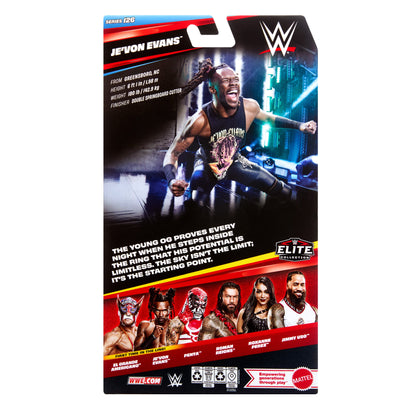 Je'Von Evans WWE Elite Collection 6-Inch Figure — Package Back with Series 126 Wave Lineup
