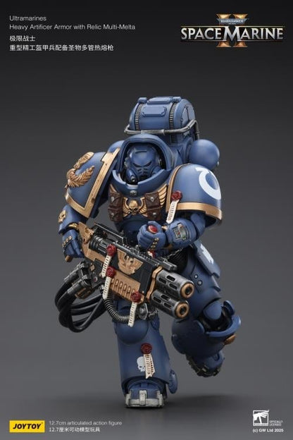 Ultramarines Heavy Artificer Armor Space Marine 2 JoyToy 1/18 Figure — Dynamic Walking Pose