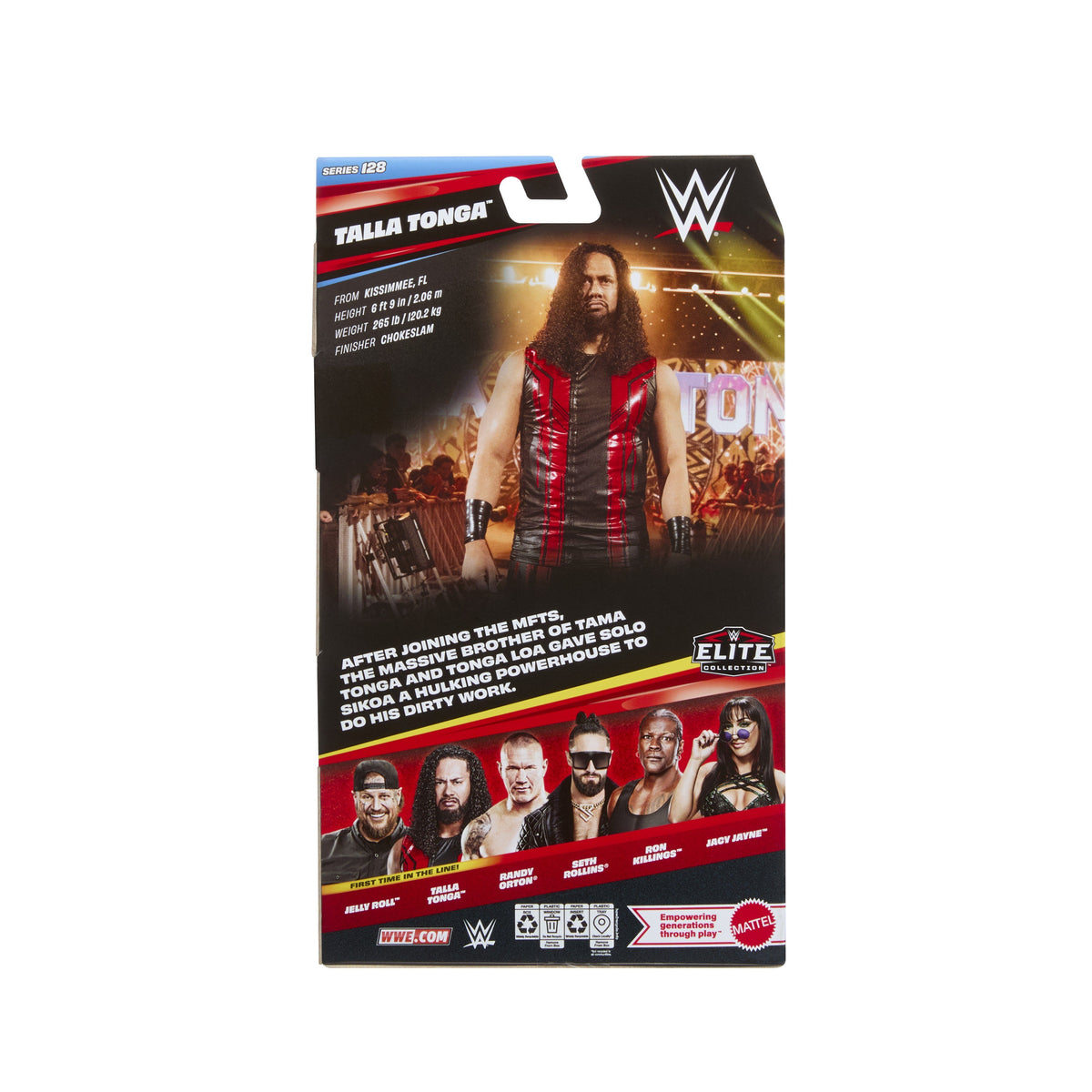 Talla Tonga WWE Elite Series 128 6-Inch Figure — Box Art Back with Series 128 Wave Details