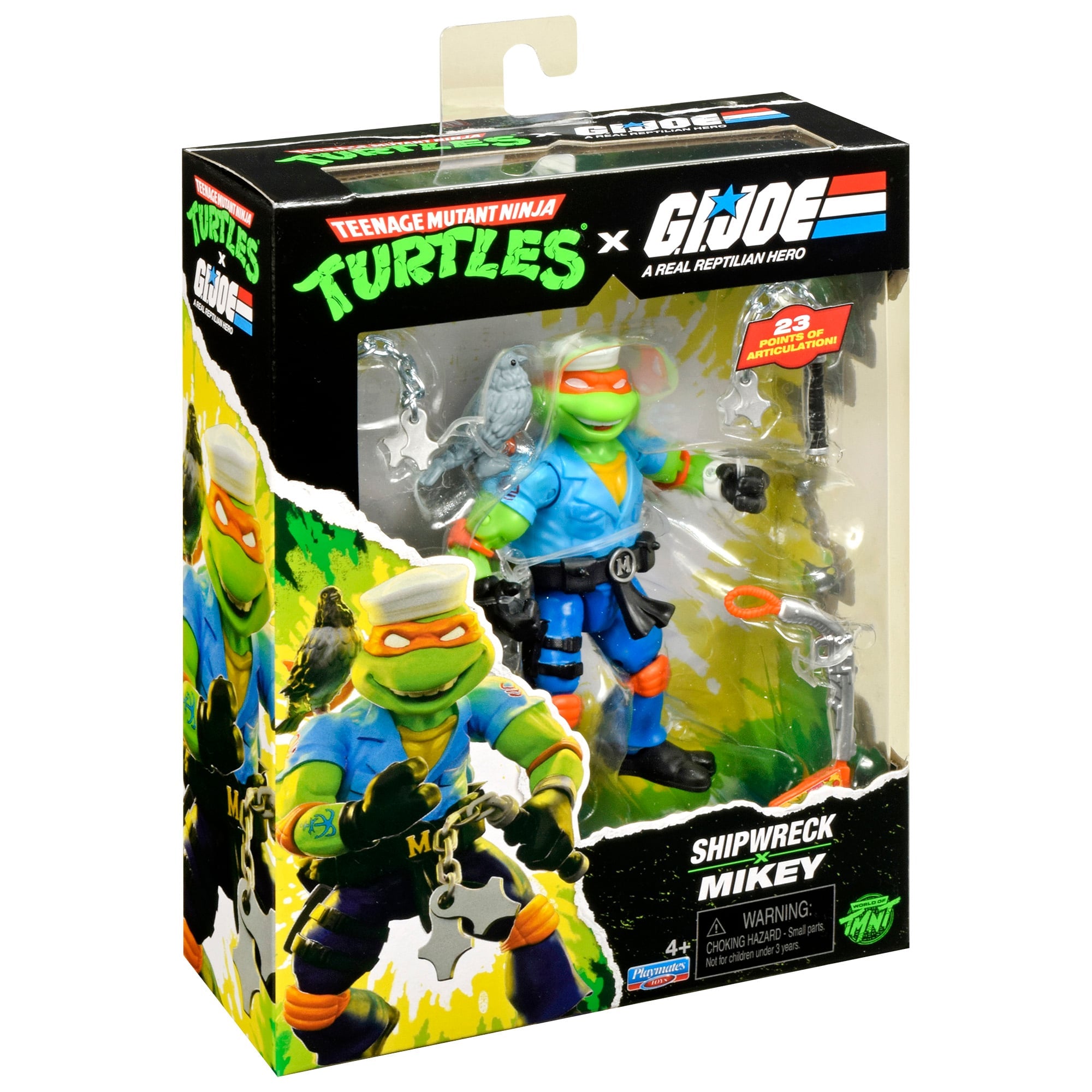 Michelangelo as Shipwreck TMNT x GI Joe 4.5-Inch Figure — Package Box Side View