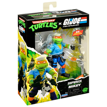 Michelangelo as Shipwreck TMNT x GI Joe 4.5-Inch Figure — Package Box Side View