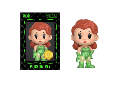 Poison Ivy Batman: The Animated Series PIX! Limited Edition Figure — Card Front and Out of Box Front View with Glitter Detail