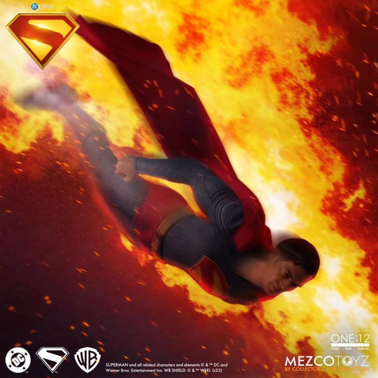 Superman 2025 One:12 Collective 1/12 Scale Figure — Flying Through Fire Dynamic Pose