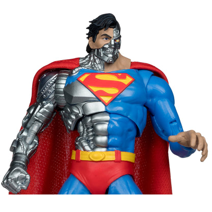 Cyborg Superman DC Multiverse 7-Inch Action Figure — Figure Detail of Upper Body with Cyborg Arm and Torso Sculpt