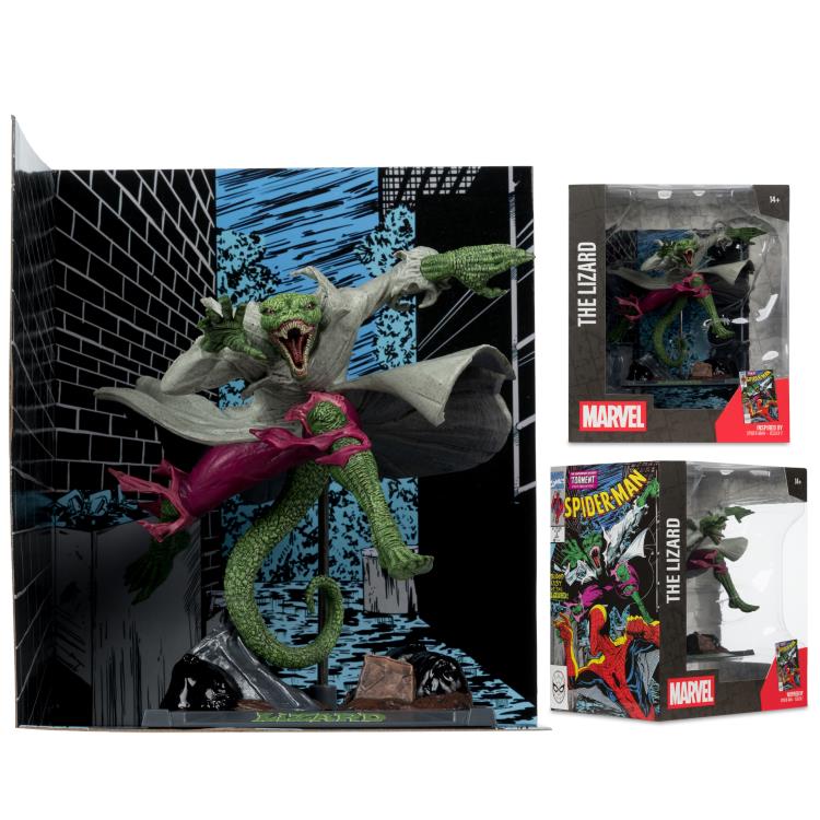 The Lizard McFarlane Marvel 1/10 Scale Figure — Package Detail with Retail Box Variants