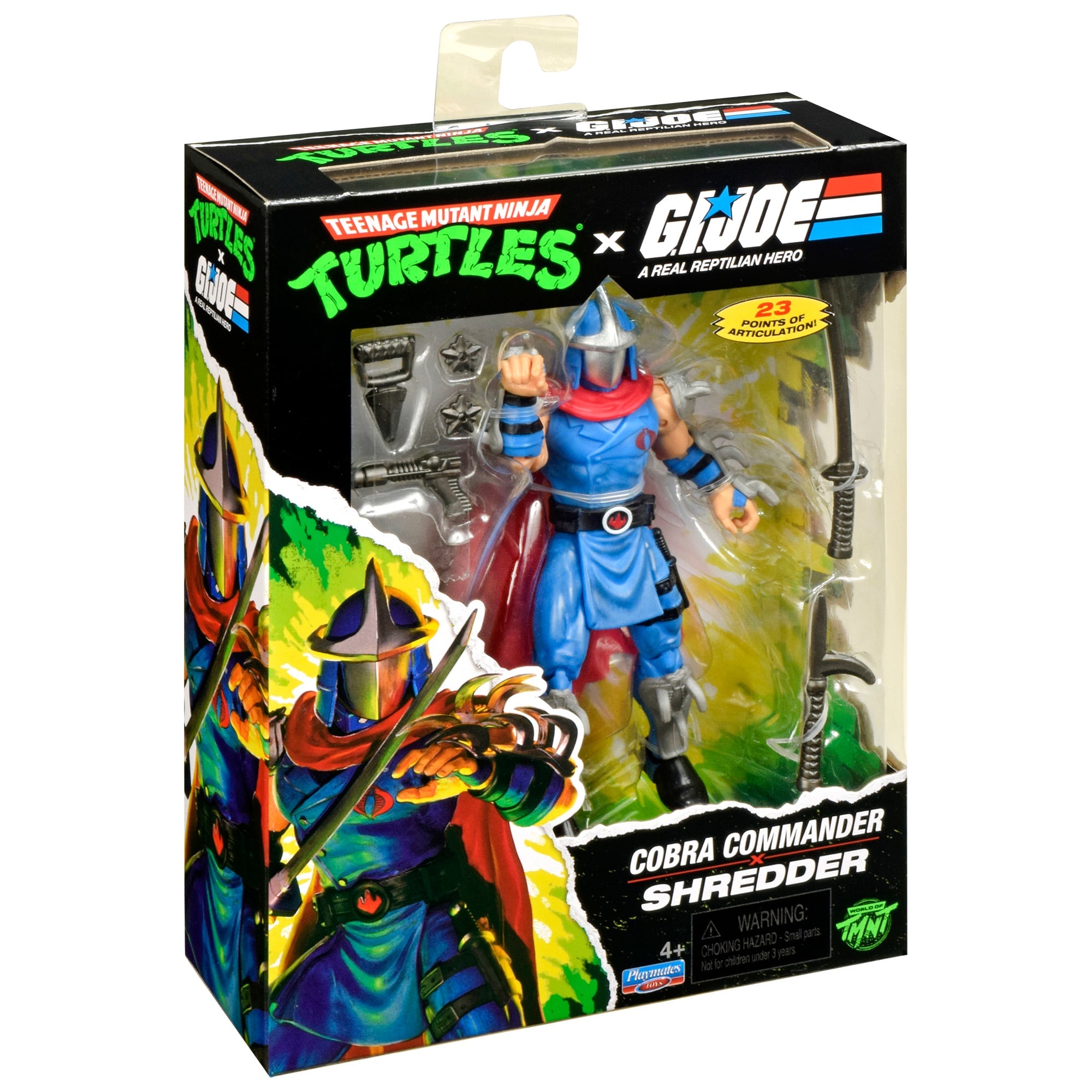 Shredder Cobra Commander TMNT x GI Joe 5-Inch Figure — Package Side View with Window Detail