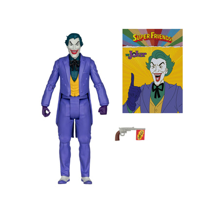 Joker DC Retro Super Friends 6-Inch Figure — Accessories Included: Flag Pistol and Art Card