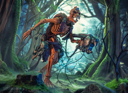 Claw Skeleton Warriors Infinite Legions 6-Inch Figure — Outdoor Forest Diorama Side View with Power Grip Claw