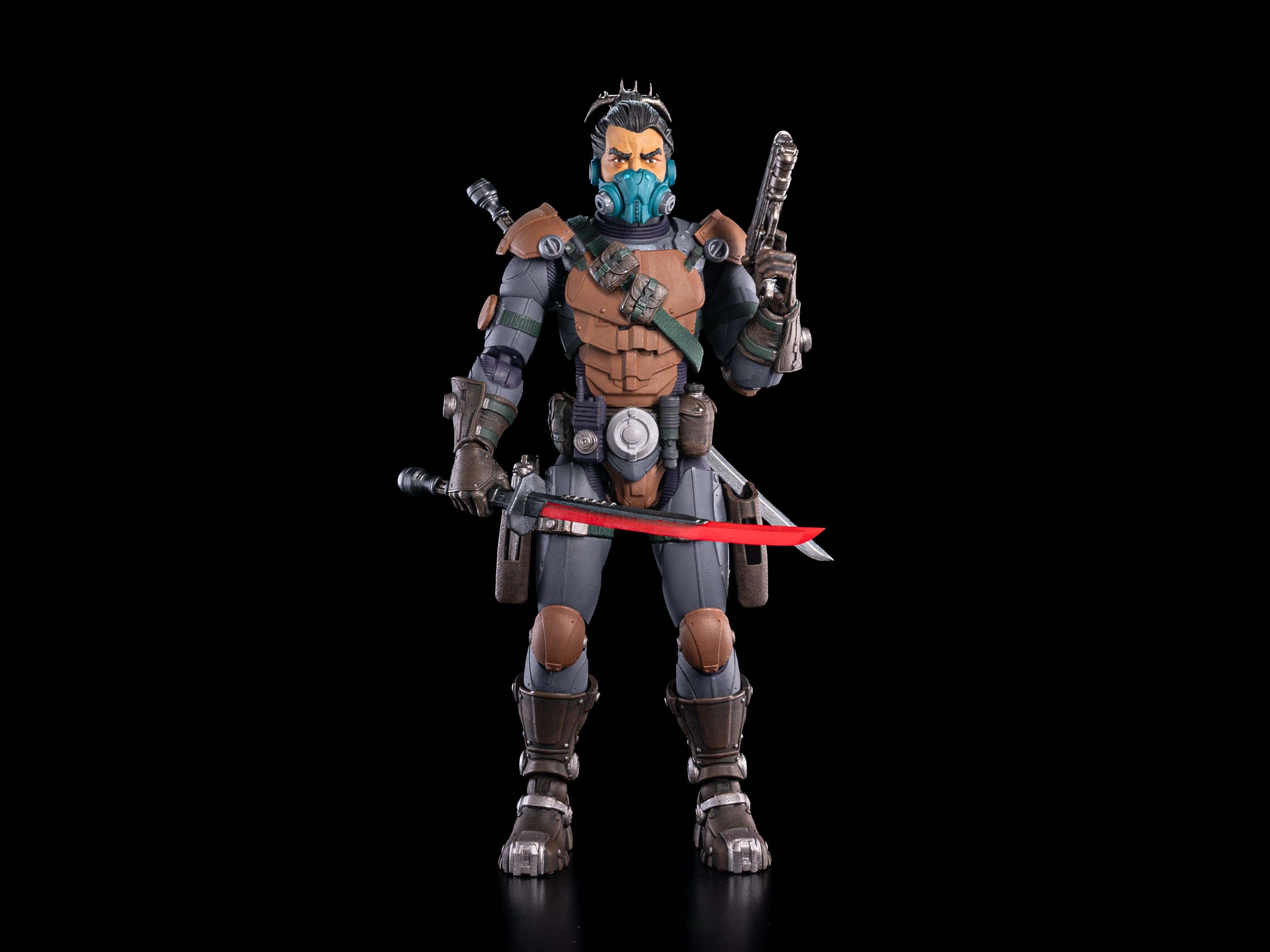 Kyojii Rune Cosmic Legions 6-Inch Figure — Front View with Unmasked Head and Red Magmarri Blade