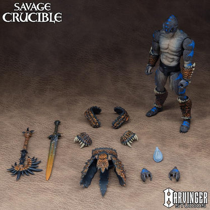 Ko'Mo of the Isles Savage Crucible 6-Inch Figure — Accessories Included Display All Contents