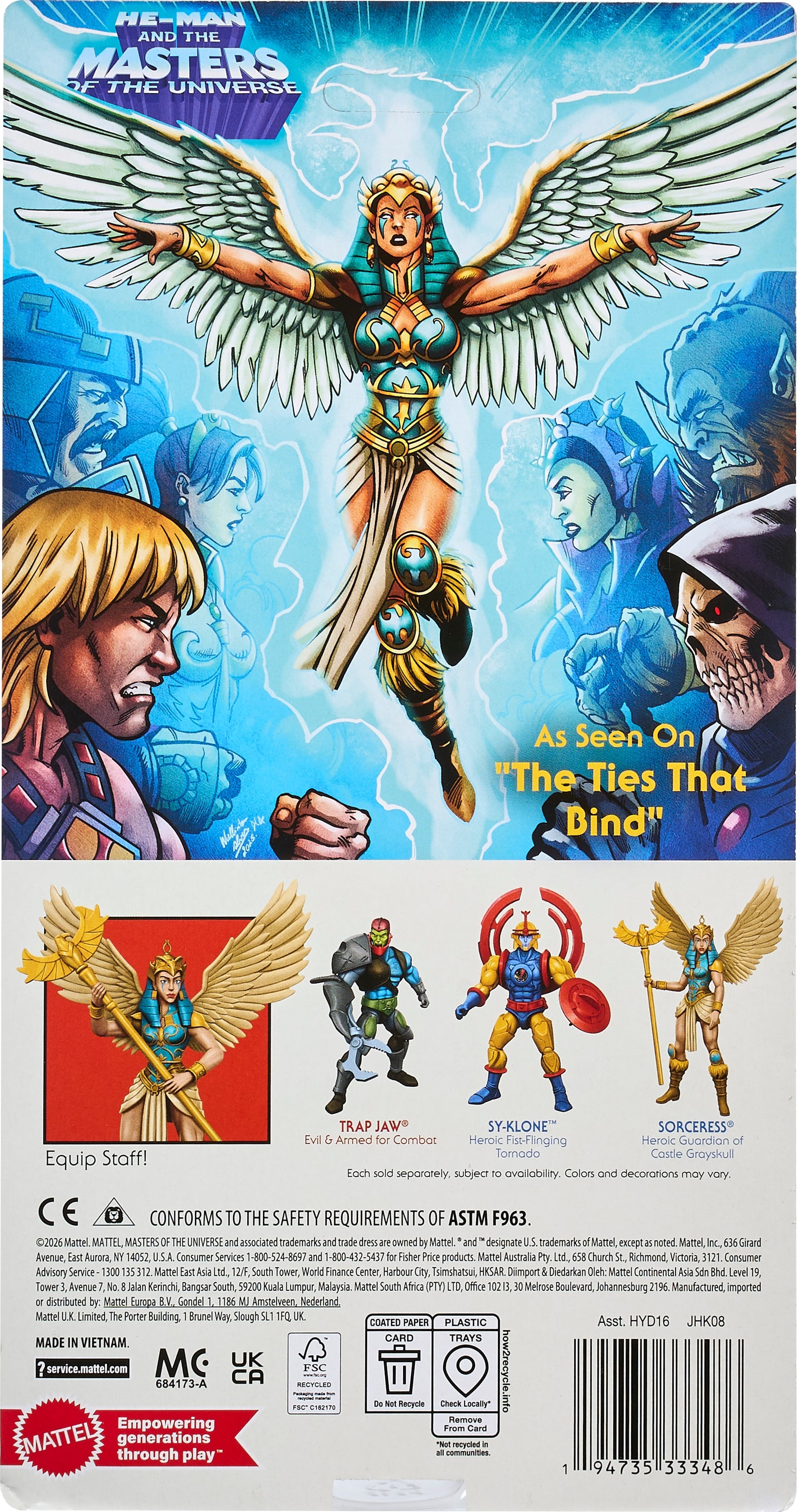 Sorceress MOTU Origins 200X 5.5-Inch Figure — Card Back with Artwork and Wave Figures